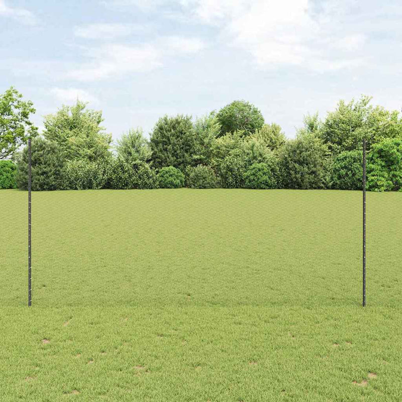 ギャラリービューアに画像をロードする, Vidaxl hek met paal grijs 1,5 x 25 m staal
