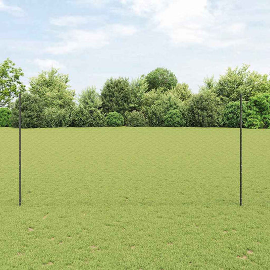 Vidaxl hek met paal grijs 1,5 x 25 m staal