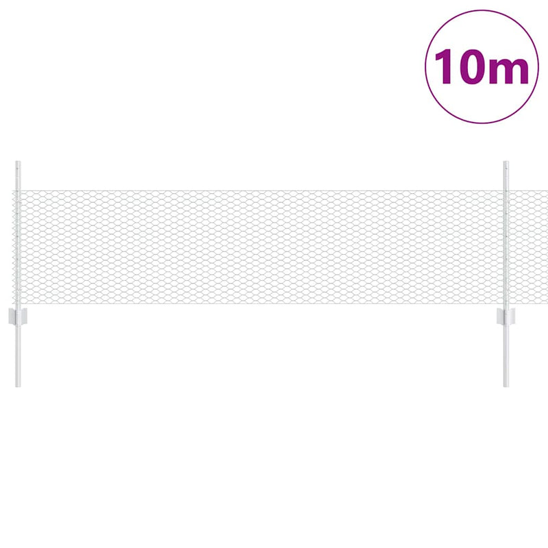 Afbeelding laden in galerijviewer, Vidaxl hek met paal zilver 0,5 x 10 m staal

