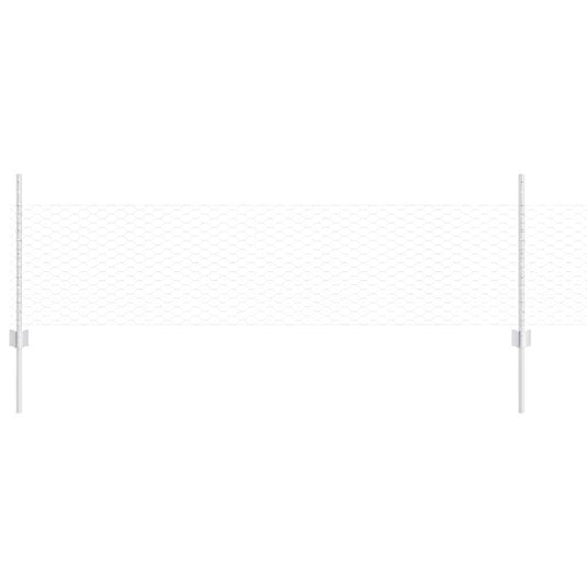 Vidaxl hek met paal zilver 0,5 x 10 m staal