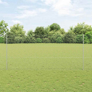 Vidaxl hek met paal zilver 1,4 x 10 m staal