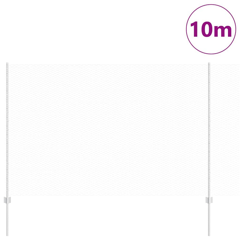 Afbeelding laden in galerijviewer, Vidaxl hek met paal zilver 1,6 x 10 m staal
