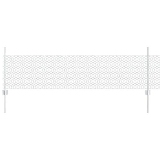 Vidaxl hek met paal zilver 0,5 x 25 m staal
