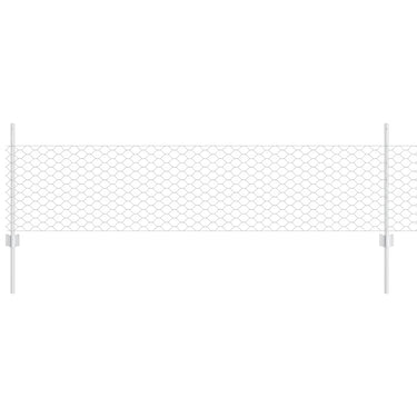 Vidaxl hek met paal zilver 0,5 x 25 m staal