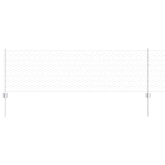 Vidaxl hek met paal zilver 0,6 x 25 m staal