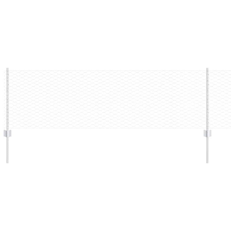 Chargez l'image dans la visionneuse de la galerie, Vidaxl hek met paal zilver 0,6 x 25 m staal
