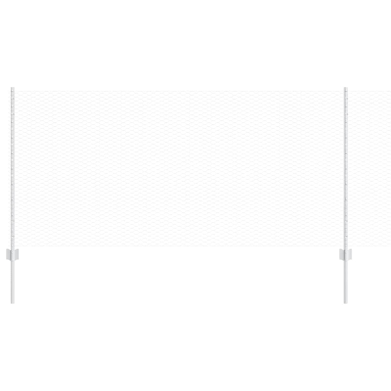 Chargez l'image dans la visionneuse de la galerie, Vidaxl hek met paal zilver 1 x 25 m staal
