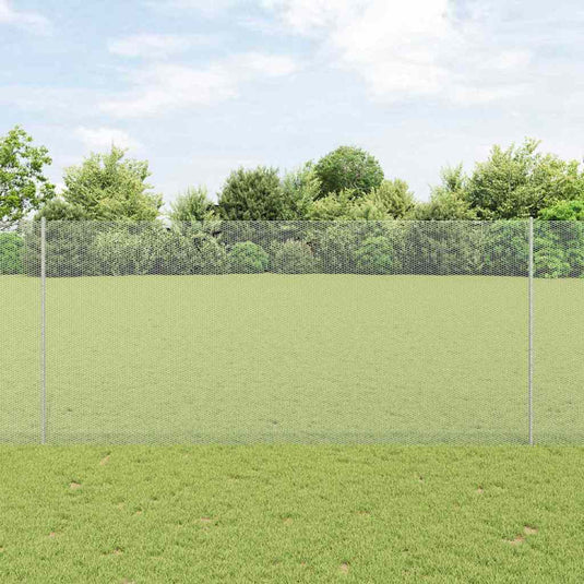 Vidaxl zeshoekig gaasgek met palen 25 x 1,4 m gegalvaniseerd staal