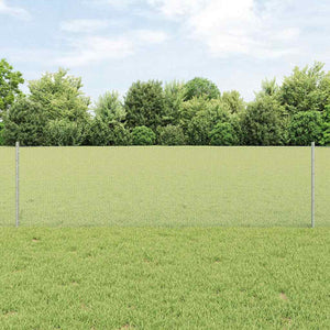 Vidaxl hek met paal zilver 0,6 x 50 m staal