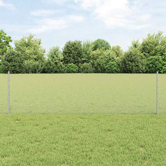 Vidaxl hek met paal zilver 0,6 x 50 m staal