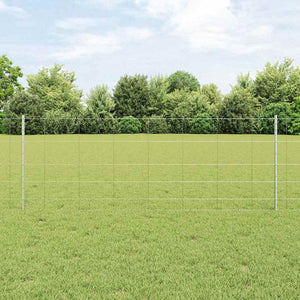 Vidaxl hek met paal zilver 0,8 x 25 m staal