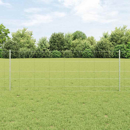 Vidaxl hek met paal zilver 0,8 x 25 m staal