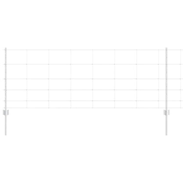 Vidaxl hek met paal zilver 0,8 x 25 m staal