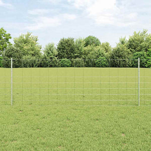 Vidaxl hek met paal zilver 0,8 x 25 m staal