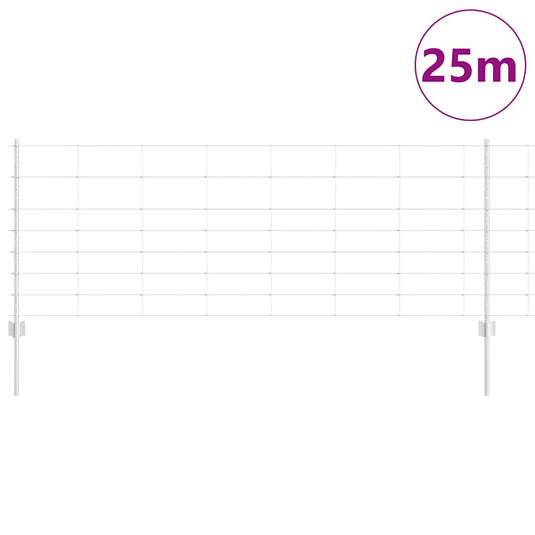 Vidaxl hek met paal zilver 0,8 x 25 m staal