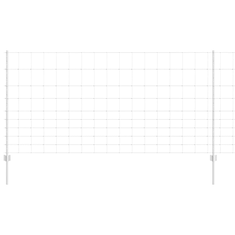 ギャラリービューアに画像をロードする, Vidaxl hek met paal zilver 1,2 x 25 m staal
