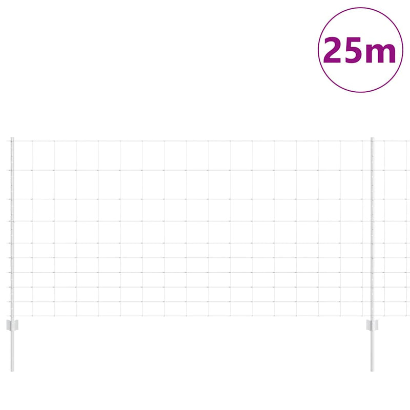 ギャラリービューアに画像をロードする, Vidaxl hek met paal zilver 1,2 x 25 m staal
