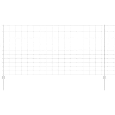 Vidaxl hek met paal zilver 1,2 x 25 m staal