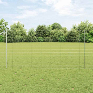 Vidaxl hek met paal zilver 1,2 x 25 m staal