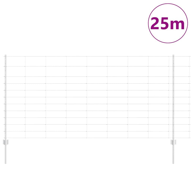 Chargez l'image dans la visionneuse de la galerie, Vidaxl hek met paal zilver 1,2 x 25 m staal
