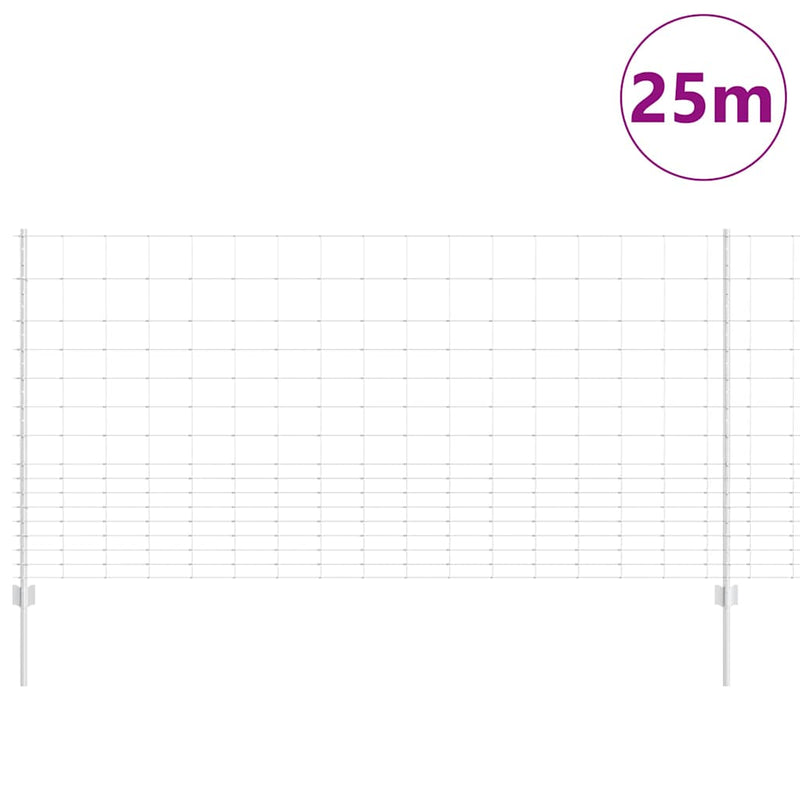 Chargez l'image dans la visionneuse de la galerie, Vidaxl hek met paal zilver 1,2 x 25 m staal
