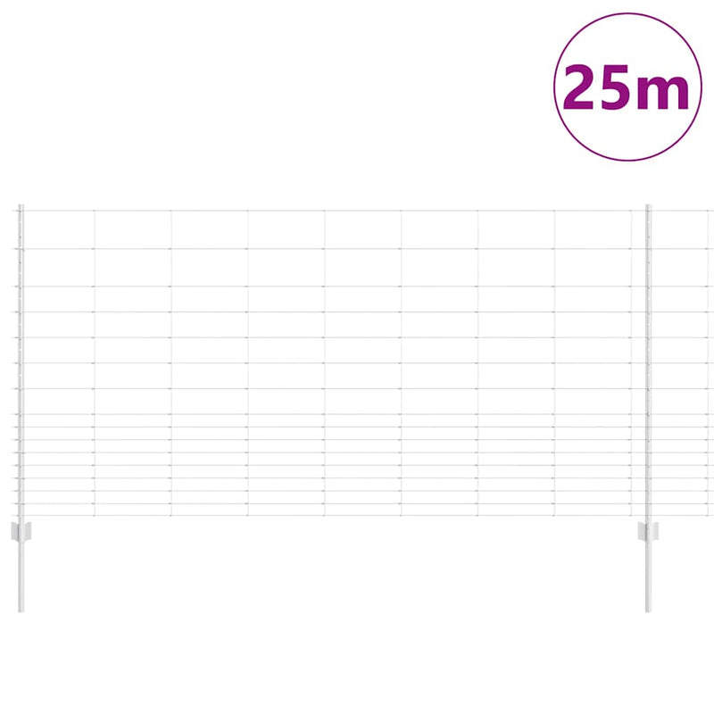 Chargez l'image dans la visionneuse de la galerie, Vidaxl hek met paal zilver 1,2 x 25 m staal
