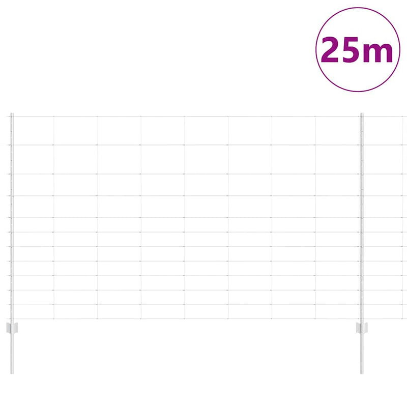 Chargez l'image dans la visionneuse de la galerie, Vidaxl hek met paal zilver 1,4 x 25 m staal
