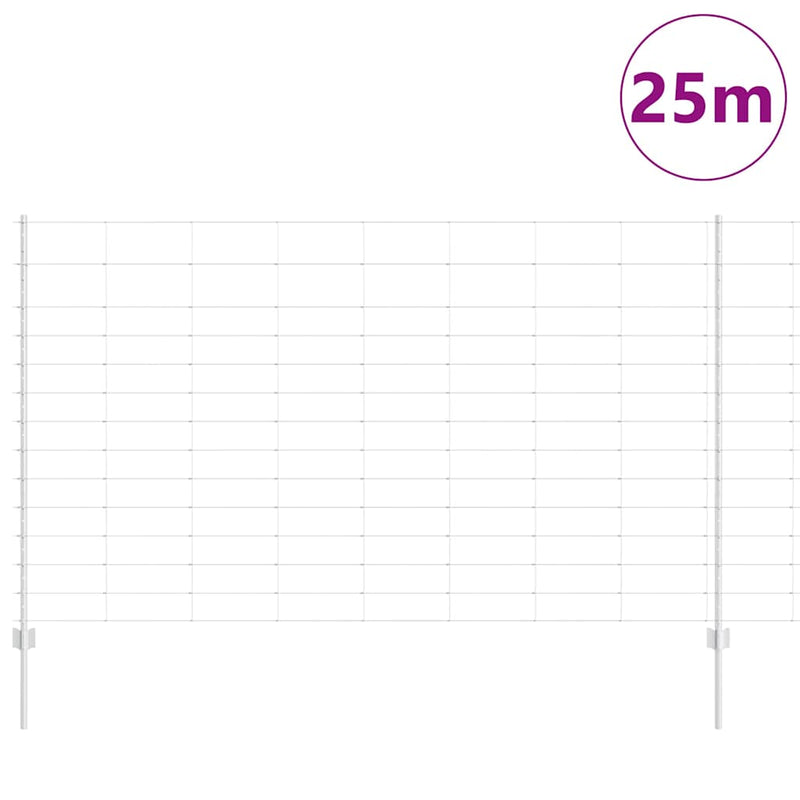 Chargez l'image dans la visionneuse de la galerie, Vidaxl hek met paal zilver 1,4 x 25 m staal
