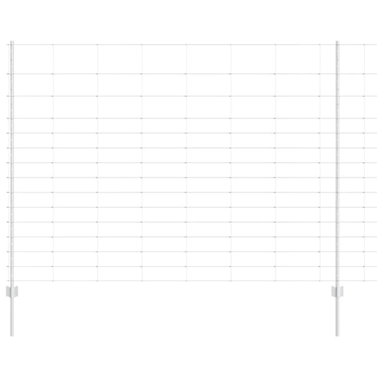 Vidaxl hek met paal zilver 1,6 x 25 m staal