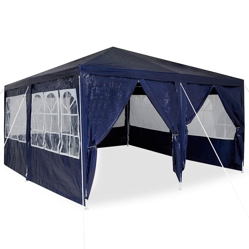 Afbeelding laden in galerijviewer, Vidaxl partytent blauw 400 x 400 x 266 cm polyetheen

