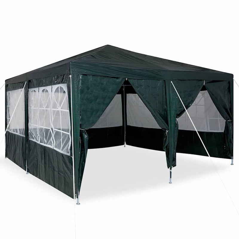 Afbeelding laden in galerijviewer, Vidaxl partytent groen 400 x 400 x 266 cm polyetheen
