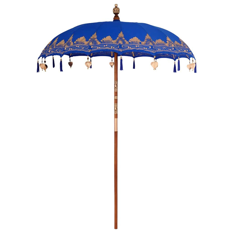 Afbeelding laden in galerijviewer, Vidaxl balinese parasol blauw 185 x 185 x 260 cm
