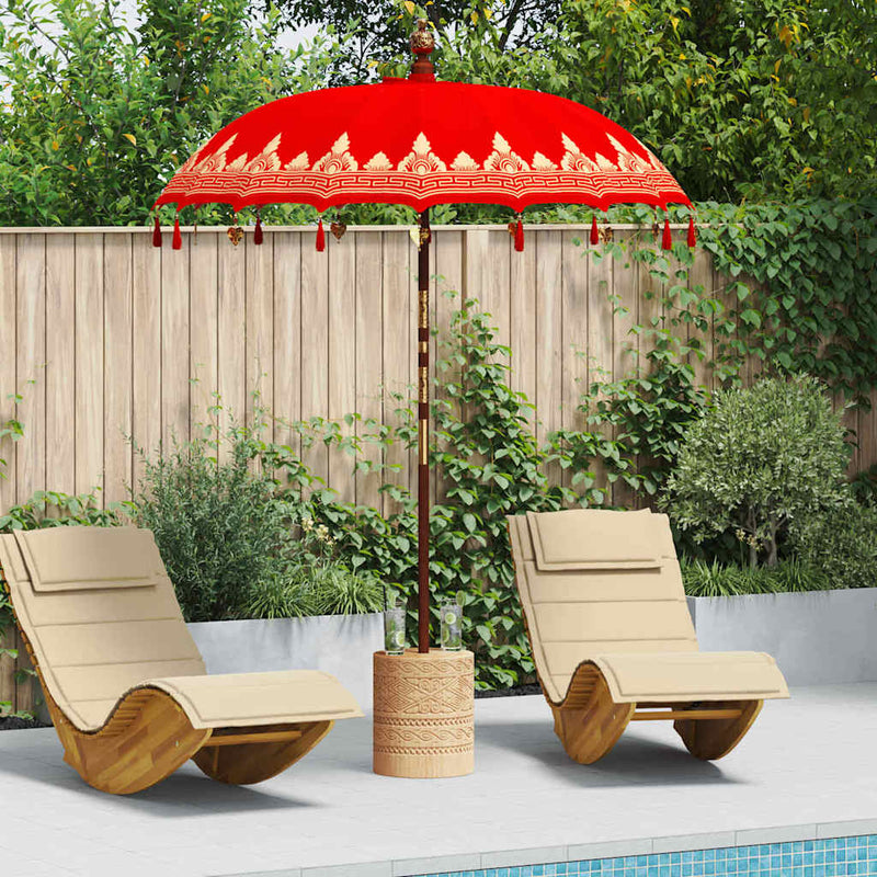 Chargez l'image dans la visionneuse de la galerie, Vidaxl balinese parasol rood 185 x 185 x 260 cm
