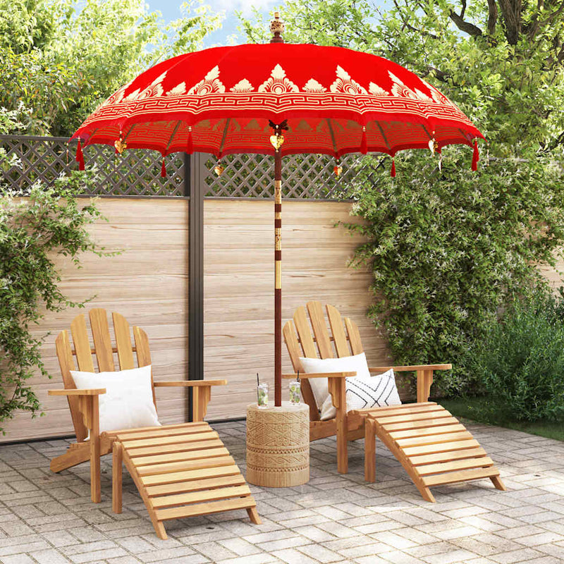 Chargez l'image dans la visionneuse de la galerie, Vidaxl balinese parasol rood 215 x 215 x 260 cm
