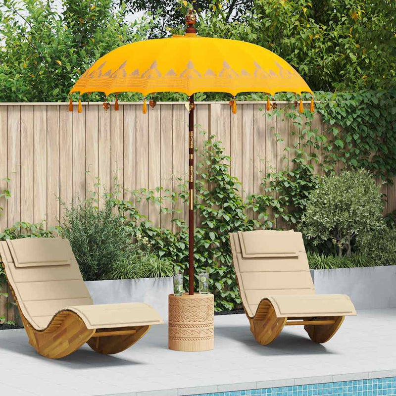Afbeelding laden in galerijviewer, Vidaxl balinese parasol geel 185 x 185 x 260 cm
