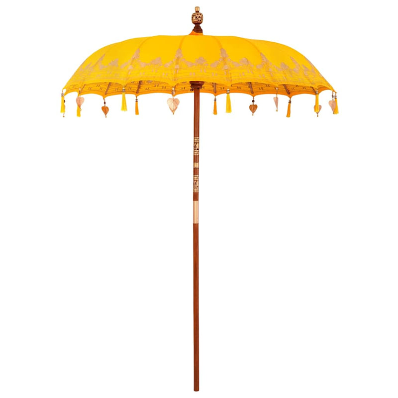 Afbeelding laden in galerijviewer, Vidaxl balinese parasol geel 185 x 185 x 260 cm
