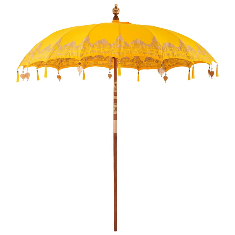 Afbeelding laden in galerijviewer, Vidaxl balinese parasol geel 215 x 215 x 260 cm
