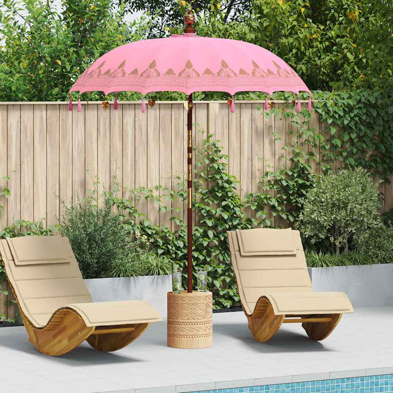 Chargez l'image dans la visionneuse de la galerie, Vidaxl balinese parasol roze 185 x 185 x 260 cm
