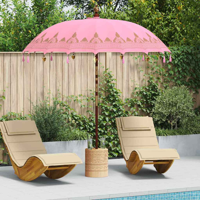 Afbeelding laden in galerijviewer, Vidaxl balinese parasol roze 215 x 215 x 260 cm

