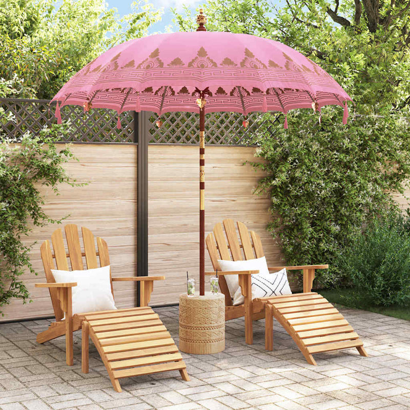 Afbeelding laden in galerijviewer, Vidaxl balinese parasol roze 215 x 215 x 260 cm
