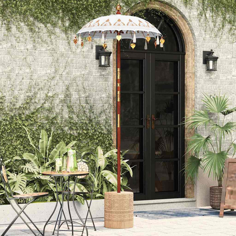 Afbeelding laden in galerijviewer, Vidaxl balinese parasol crème 125 x 125 x 260 cm
