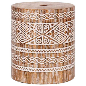 Vidaxl parasolvoet wit gewassen ø34 x 40 cm massief hout