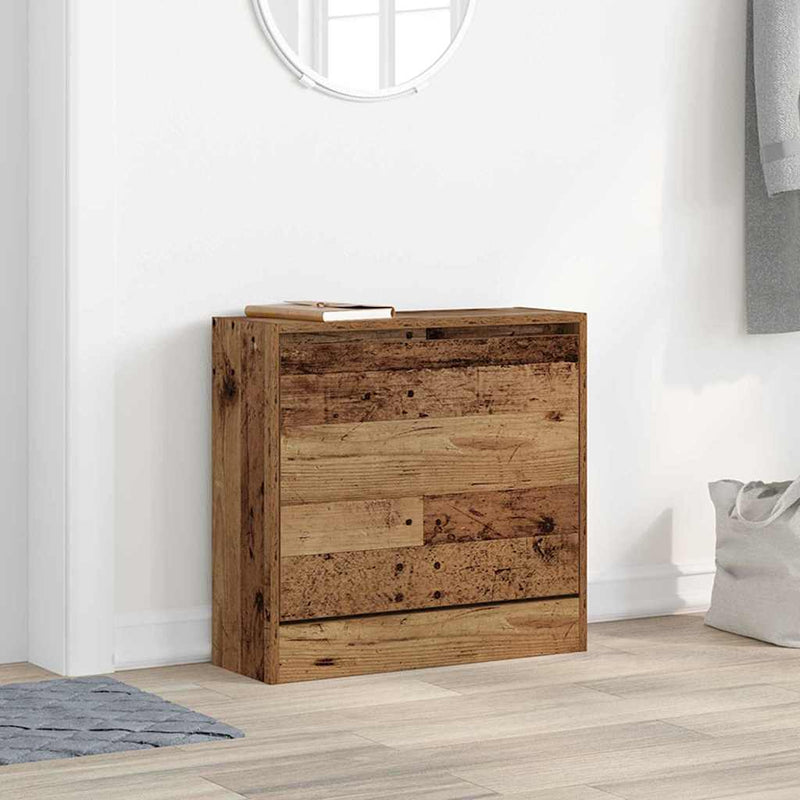 ギャラリービューアに画像をロードする, Vidaxl schoenenkast met plank oudhout 60 x 21 x 57 cm bewerkt hout
