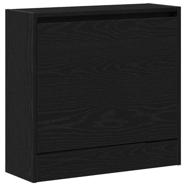 Vidaxl schoenenkast met plank zwart eiken 60 x 21 x 57 cm bewerkt hout