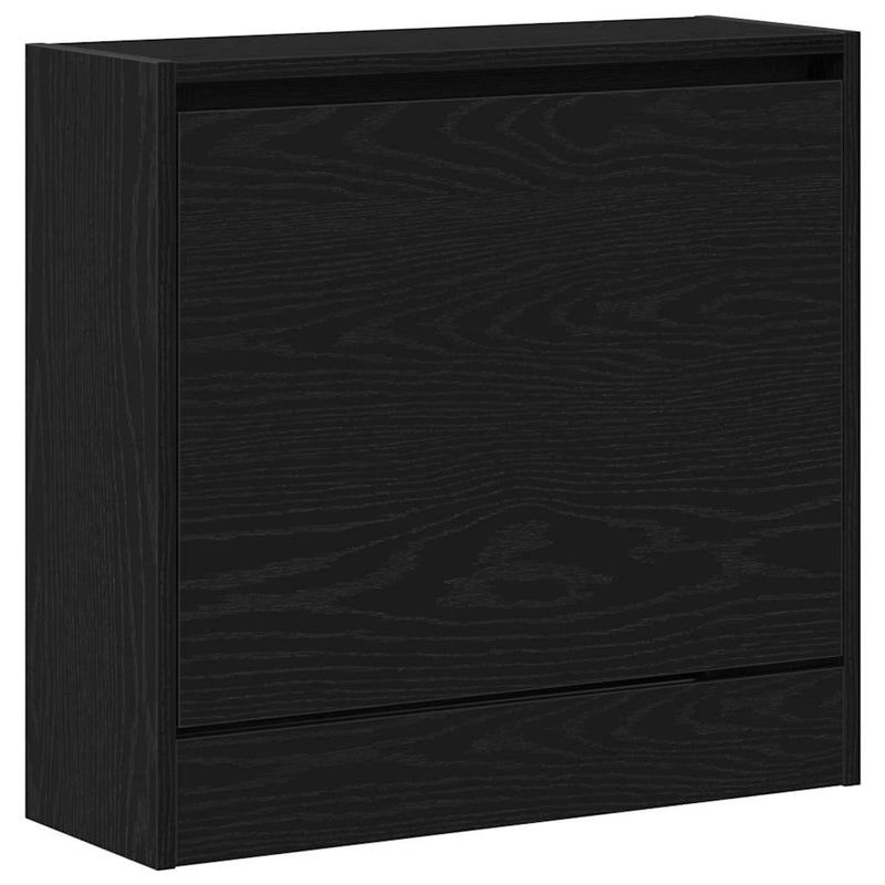 ギャラリービューアに画像をロードする, Vidaxl schoenenkast met plank zwart eiken 60 x 21 x 57 cm bewerkt hout
