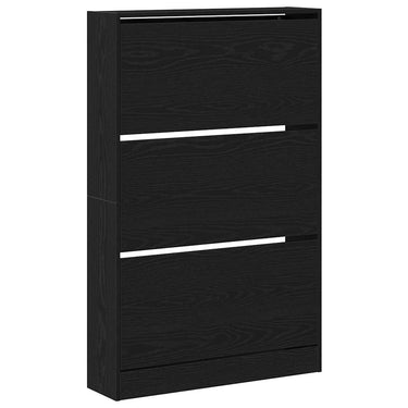 Vidaxl schoenenkast zwart eiken 80 x 21 x 125,5 cm bewerkt hout