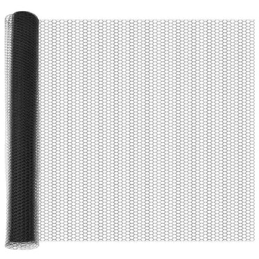 Vidaxl hexagon hek grijs 1,4 x 100 m pvc