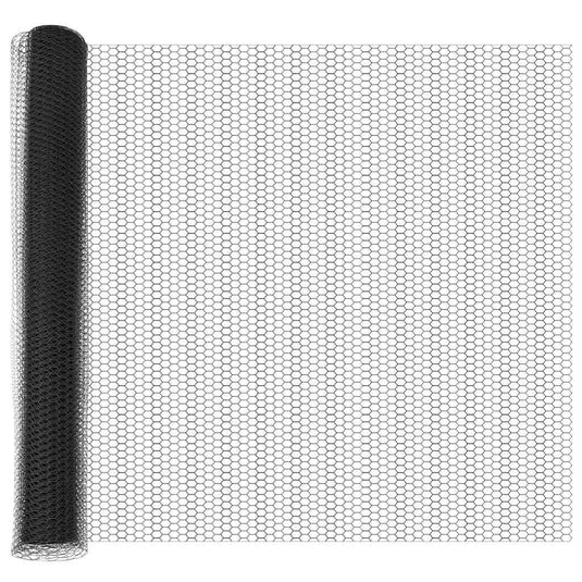 Vidaxl hexagon hek grijs 1,4 x 100 m pvc