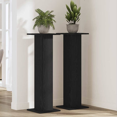Vidaxl plantenstandaard 2 pcs zwart eiken 30 x 30 x 95 cm bewerkt hout