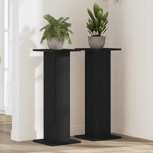 Vidaxl plantenstandaard 2 pcs zwart eiken 30 x 30 x 80 cm bewerkt hout
